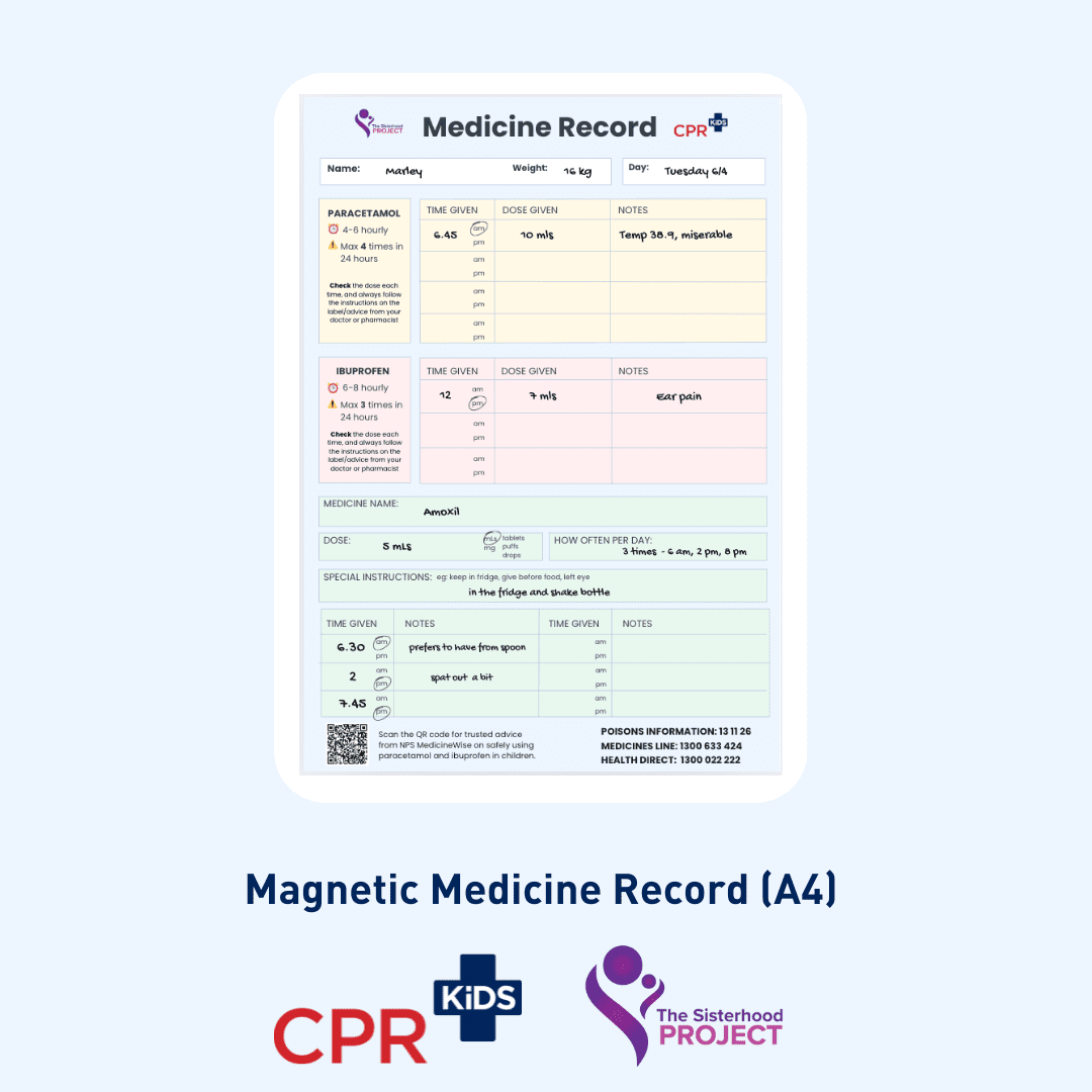 Magnetic wipe-clean Medicine Record (A4)